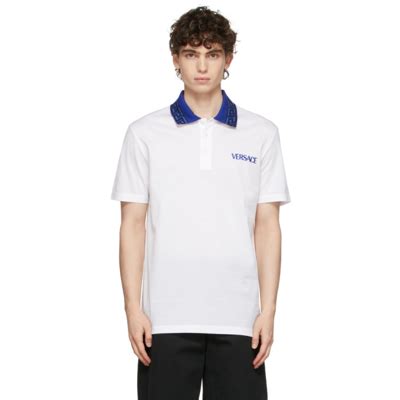 Versace Pique Contrast Collar Polo Shirt on SALE 